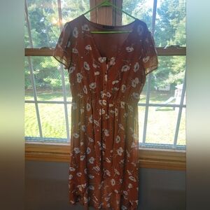 Melrose High Low Burnt Orange dress